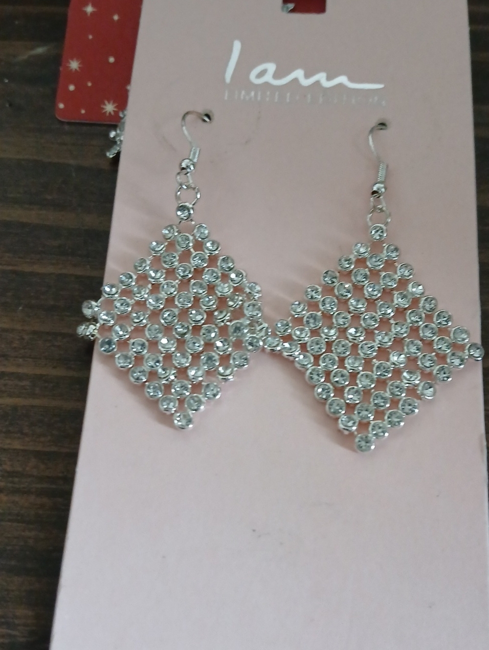 I Am Silver Crystal Mesh Drop Earrings - Dazzling Silver Sparkle